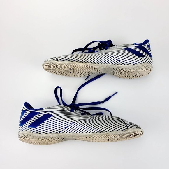 ADIDAS CHUTEIRA NEMEZIZ 19.4 FUTSAL Blue White Shoes 2.5 Youth Sports Soccer - Picture 11 of 13